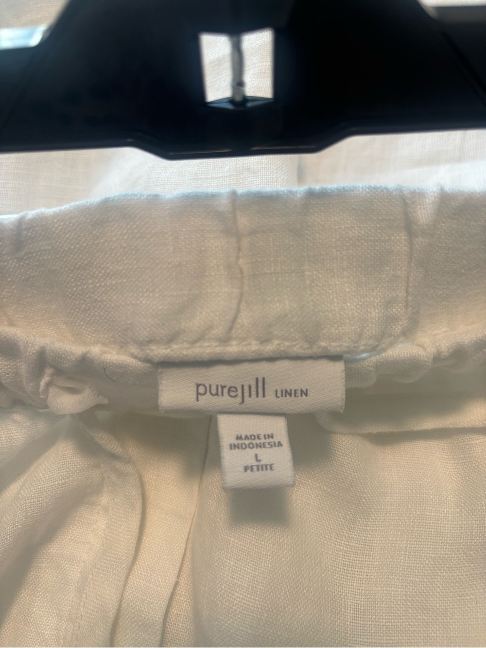 Pure Jill J.Jill 100% Linen White 2 Piece Matching Set Top & Cropped Pants - Picture 15 of 16